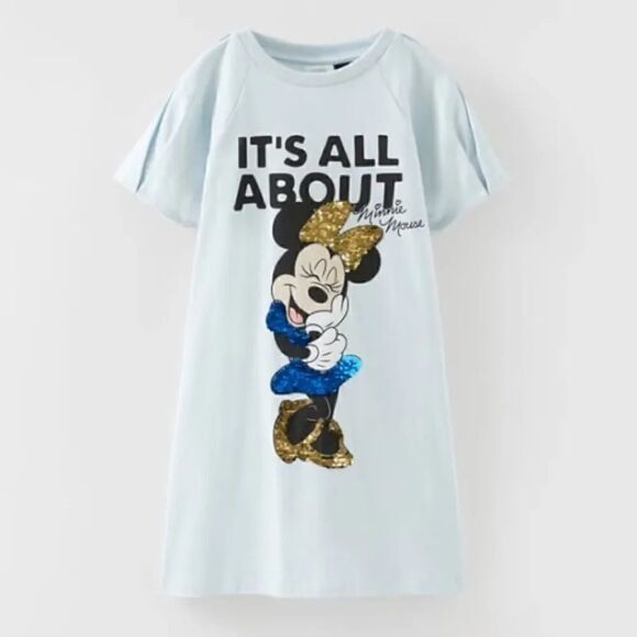 ZARA MINNIE MOUSE SEQUIN DISNEY DRESS - Picture 1 of 1